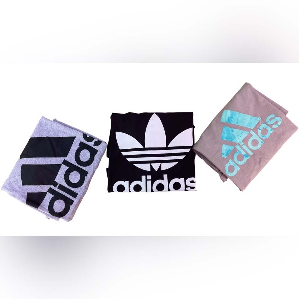 Adidas Trio T-Shirt Collection - Black, Gray Short Sleeve Sizes S and M